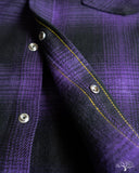 Iron Heart IHSH-264-PUR - UHF Ombré Check Western Shirt - Purple/Black