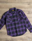 Iron Heart IHSH-264-PUR - UHF Ombré Check Western Shirt - Purple/Black
