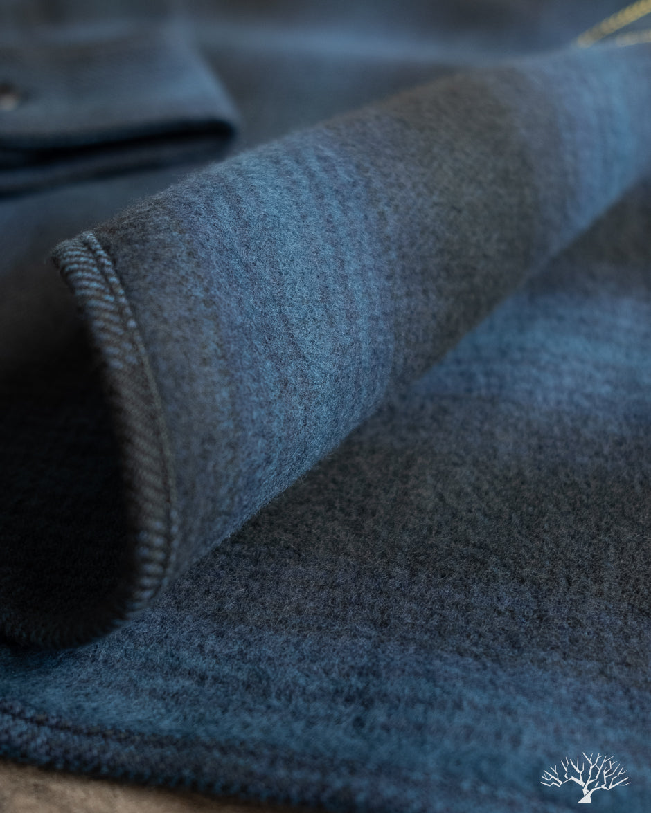 Iron Heart IHSH-265-NAV - UHF Ombré Check Work Shirt - Navy/Black