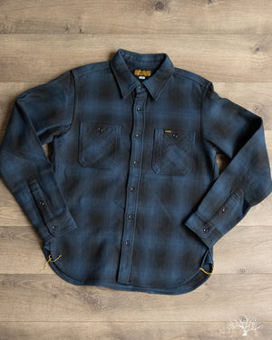 Iron Heart - IHSH-265-NAV - UHF Ombré Check Work Shirt - Navy