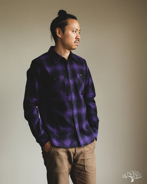Iron Heart - IHSH-265-PUR - Ultra Heavy Flannel Ombré Check Work