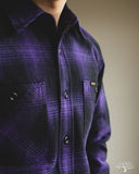 Iron Heart IHSH-265-PUR - Ultra Heavy Flannel Ombré Check Work Shirt - Purple/Black
