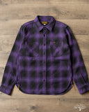 Iron Heart IHSH-265-PUR - Ultra Heavy Flannel Ombré Check Work Shirt - Purple/Black