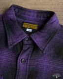 Iron Heart IHSH-265-PUR - Ultra Heavy Flannel Ombré Check Work Shirt - Purple/Black