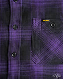 Iron Heart IHSH-265-PUR - Ultra Heavy Flannel Ombré Check Work Shirt - Purple/Black