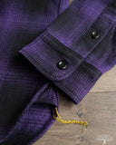 Iron Heart IHSH-265-PUR - Ultra Heavy Flannel Ombré Check Work Shirt - Purple/Black