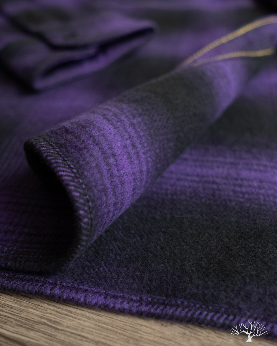 Iron Heart IHSH-265-PUR - Ultra Heavy Flannel Ombré Check Work Shirt - Purple/Black