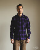 Iron Heart IHSH-265-PUR - Ultra Heavy Flannel Ombré Check Work Shirt - Purple/Black