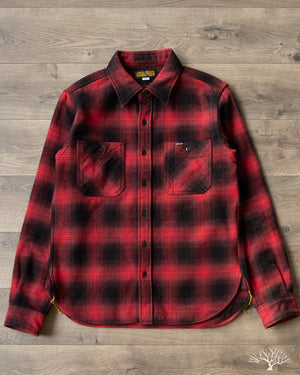 Iron Heart IHSH-265-RED - UHF Ombré Check Work Shirt - Red/Black