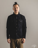 Iron Heart IHSH-293-OD - 18oz Vintage Selvedge Denim CPO Shirt - Indigo Overdyed Black