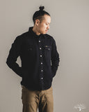 Iron Heart IHSH-293-OD - 18oz Vintage Selvedge Denim CPO Shirt - Indigo Overdyed Black