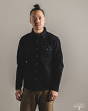 Iron Heart IHSH-293-OD - 18oz Vintage Selvedge Denim CPO Shirt - Indigo Overdyed Black