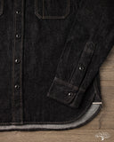 Iron Heart IHSH-326-BLK - 12oz Selvedge Denim Snap Work Shirt - Black