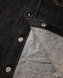 Iron Heart IHSH-326-BLK - 12oz Selvedge Denim Snap Work Shirt - Black
