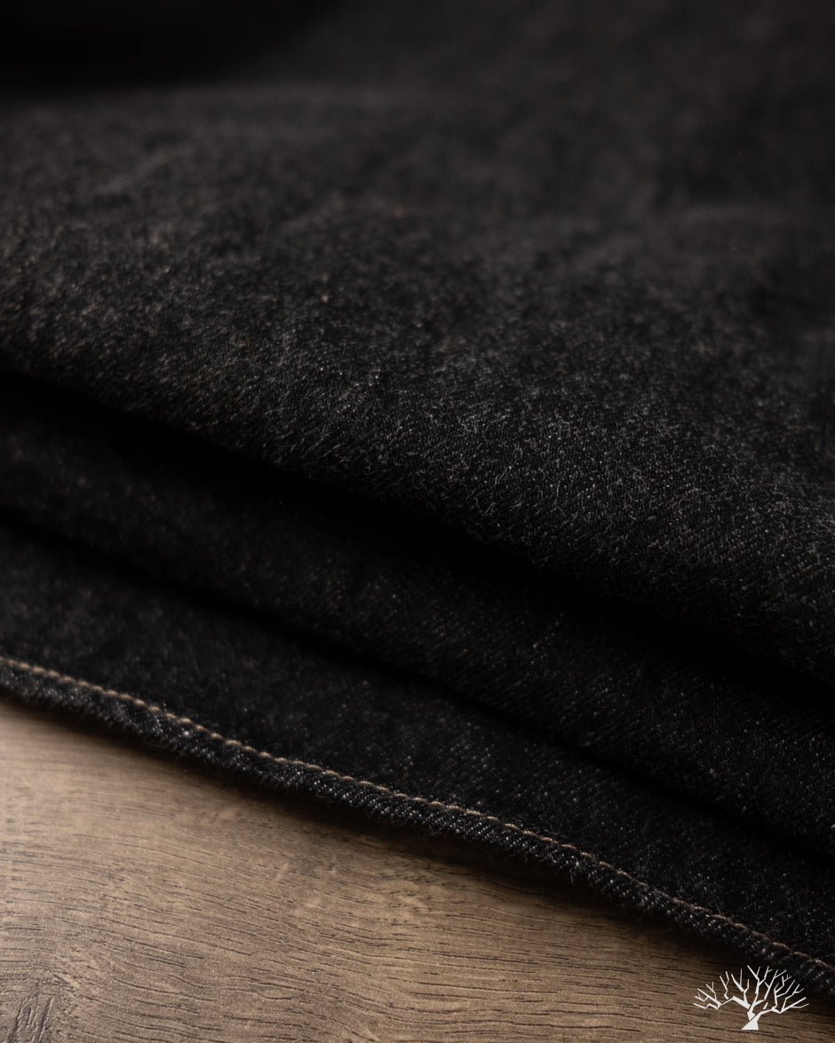 Iron Heart IHSH-326-BLK - 12oz Selvedge Denim Snap Work Shirt - Black