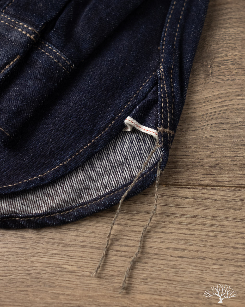 Iron Heart IHSH-326-IND - 12oz Selvedge Denim Snap Work Shirt - Indigo