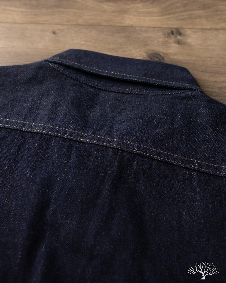 Iron Heart IHSH-326-IND - 12oz Selvedge Denim Snap Work Shirt - Indigo