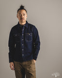 Iron Heart IHSH-326-IND - 12oz Selvedge Denim Snap Work Shirt - Indigo