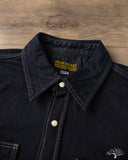 Iron Heart IHSH-326-OD - 12oz Selvedge Denim Snap Work Shirt - Indigo Overdyed Black