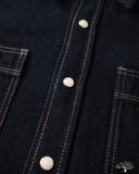 Iron Heart IHSH-326-OD - 12oz Selvedge Denim Snap Work Shirt - Indigo Overdyed Black