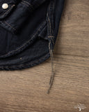Iron Heart IHSH-326-OD - 12oz Selvedge Denim Snap Work Shirt - Indigo Overdyed Black