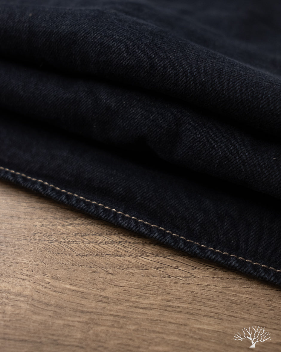 Iron Heart IHSH-326-OD - 12oz Selvedge Denim Snap Work Shirt - Indigo Overdyed Black