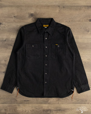 Iron Heart IHSH-338-BLK - 12oz Black Selvedge Denim Work Shirt