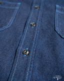 Iron Heart IHSH-353-BLU - 10oz Selvedge Denim Work Shirt - Indigo Overdyed Blue