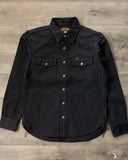 Iron Heart IHSH-362-BLK - 16oz Non-Selvedge Denim CPO Shirt - Superblack (Fades to Grey)