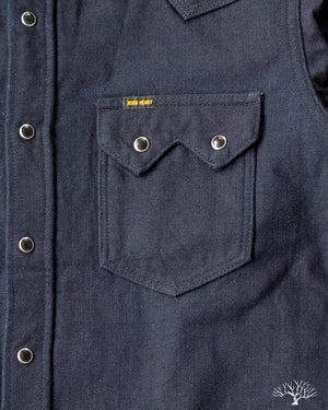 IHSH-368-IND - 14oz Double Cloth Western Shirt - Indigo