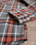 Iron Heart IHSH-369-GRY - Slubby Heavy Flannel Herringbone Check Western Shirt - Grey