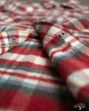 Iron Heart IHSH-377-RED - Ultra Heavy Flannel Crazy Check Western Shirt - Red