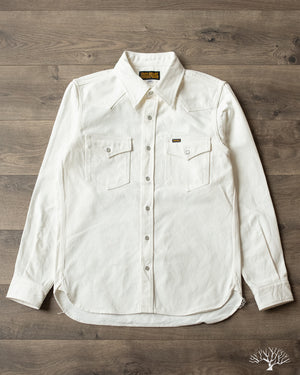 Iron Heart IHSH-384-WHT - 13.5oz Denim Western Shirt - White