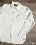 IHSH-384-WHT - 13.5oz Denim Western Shirt - White