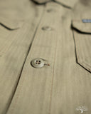 Iron Heart IHSH-385-BEI - 9oz Herringbone Military Shirt - Beige