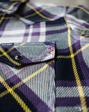 Iron Heart IHSH-390-PUR 9oz Selvedge American Check Western Shirt - Purple