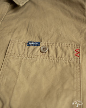 Iron Heart IHSH-393-KHA - 7oz Fatigue Cloth Short-Sleeve Work Shirt - Khaki