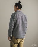 Iron Heart IHSH-421-IND - 12oz Hickory Stripe CPO Shirt - Indigo