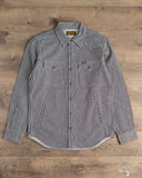 Iron Heart IHSH-421-IND - 12oz Hickory Stripe CPO Shirt - Indigo