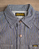 Iron Heart IHSH-421-IND - 12oz Hickory Stripe CPO Shirt - Indigo