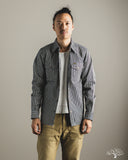 Iron Heart IHSH-421-IND - 12oz Hickory Stripe CPO Shirt - Indigo