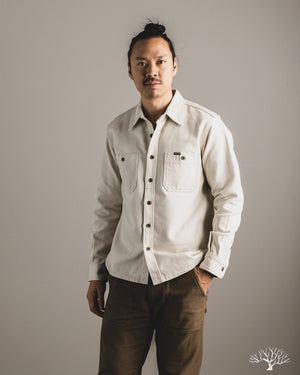 Iron Heart - IHSH-423-IVO - Oxford Cloth Work Overshirt - Ivory