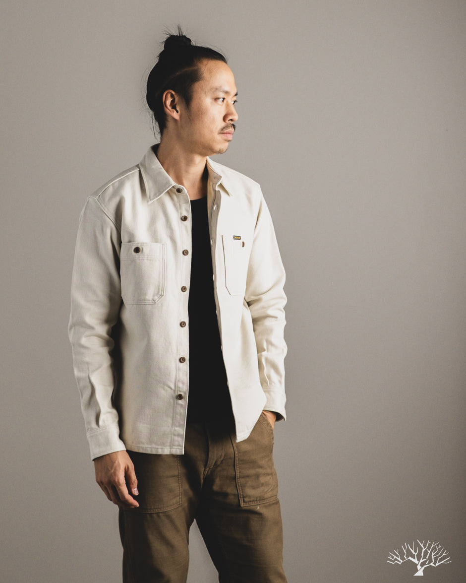 Iron Heart IHSH-423-IVO - Oxford Cloth Work Overshirt - Ivory