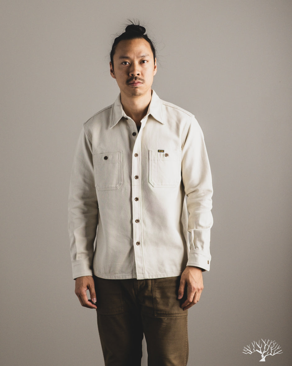 Iron Heart IHSH-423-IVO - Oxford Cloth Work Overshirt - Ivory