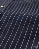 Iron Heart IHSH-424-IND - 8.5oz Herringbone Stripe Western Shirt - Indigo