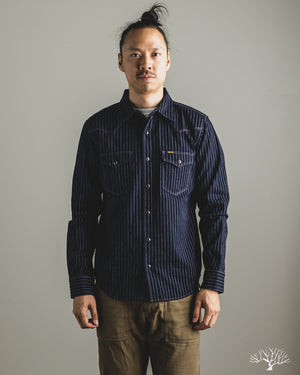 IRON HEARTヘビーレーヨンボーリングシャツ 黒 IHSH-199半袖 Iron Heart Selvedge Denim Snap Shirt - IHSH-295-BB - 14oz Black/Black
