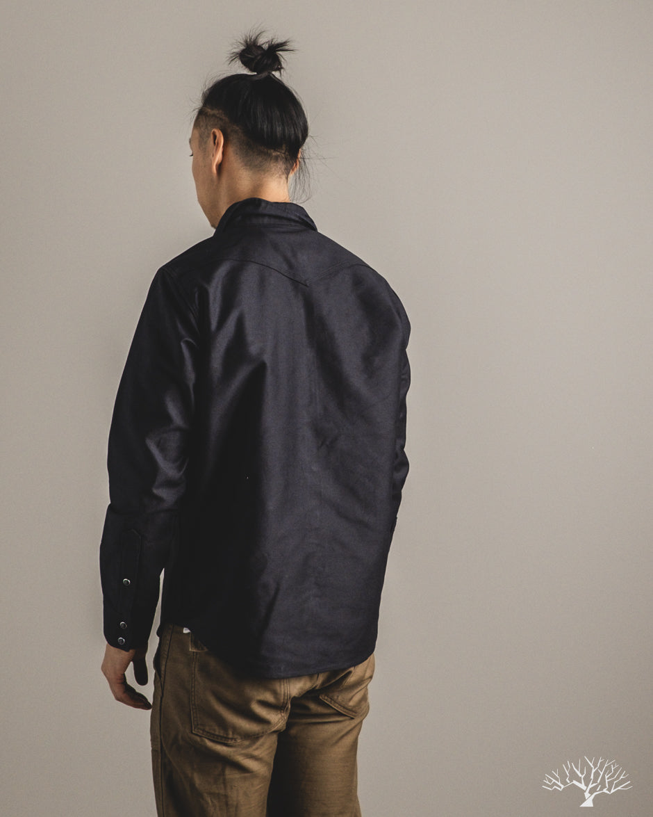 Iron Heart IHSH-426-BLK - 12oz Military Moleskin Western Shirt - Black