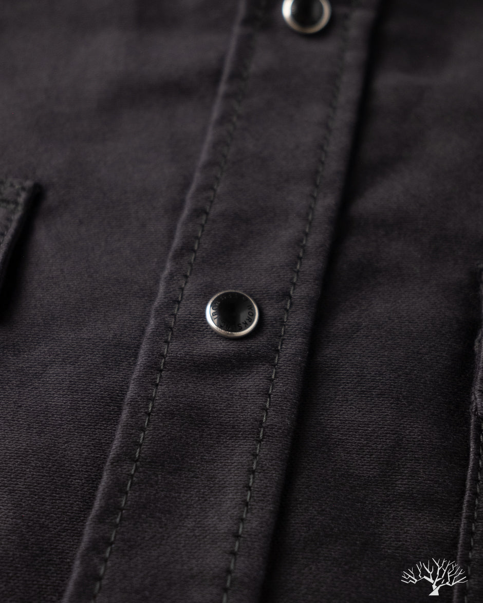 Iron Heart IHSH-426-BLK - 12oz Military Moleskin Western Shirt - Black
