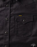 Iron Heart IHSH-426-BLK - 12oz Military Moleskin Western Shirt - Black