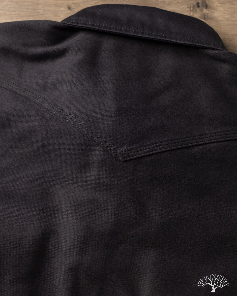 Iron Heart IHSH-426-BLK - 12oz Military Moleskin Western Shirt - Black